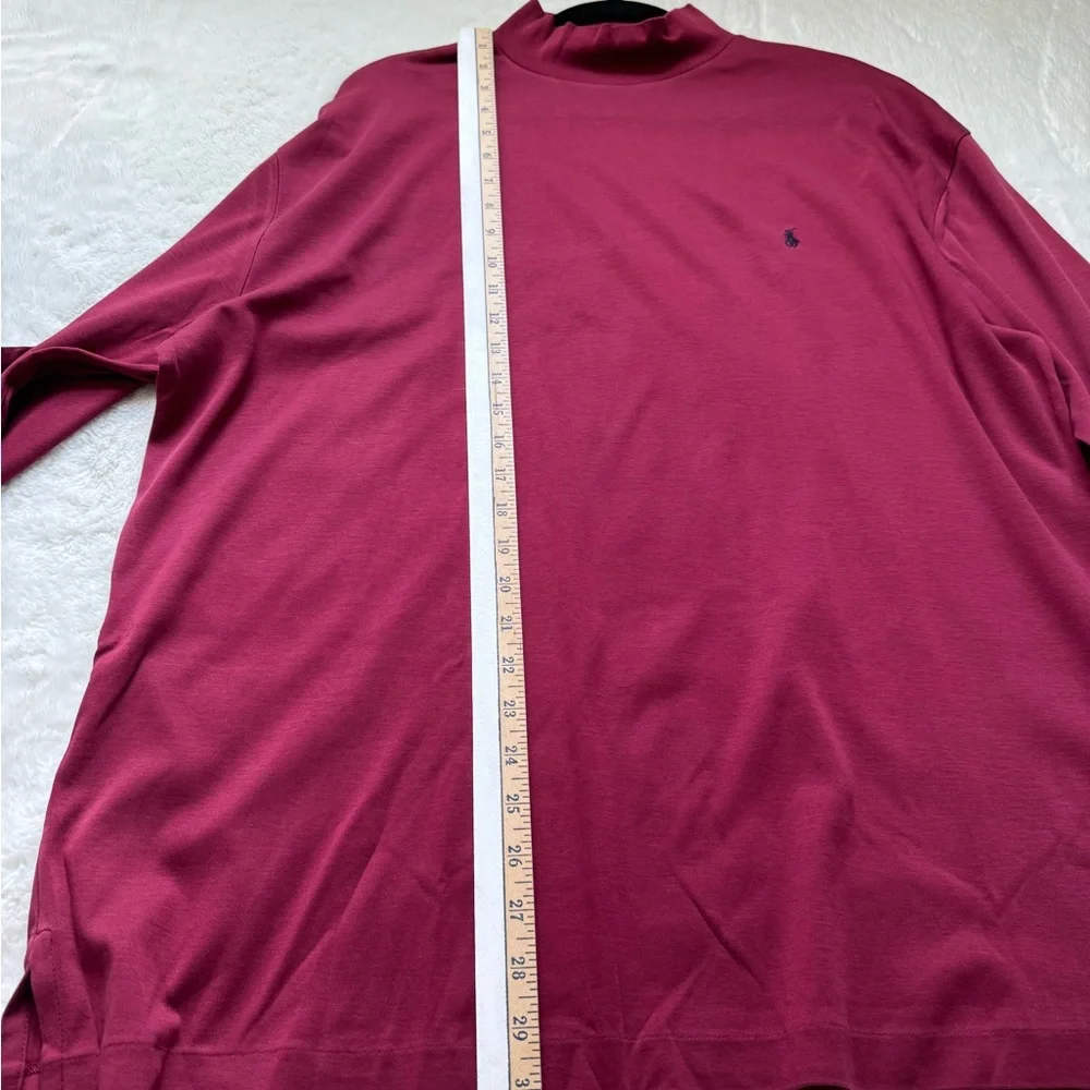 Polo Golf Ralph Lauren Men’s Large Dark Red  Pima Cotton‎ Mock Neck Outdoor